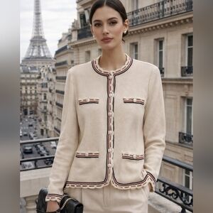 Vintage Belmonde "Chanel-Style" Pearl Button Cardigan - Size 12